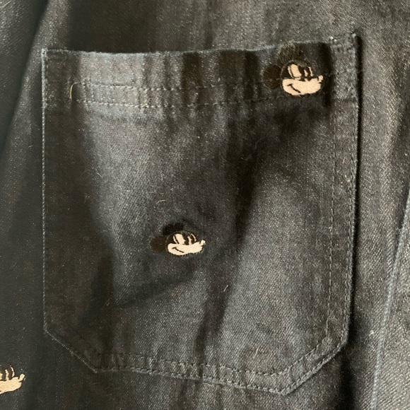 Frank and Oak Mickey Mouse denim shirt jacket - Picture 3 of 6